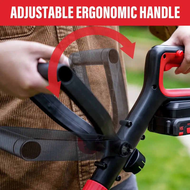 mzk 20v cordless grass trimmer & edger, 12-inch cutting diameter - includes 8 spools & 2x2ah batteries for lawn and garden maintenance