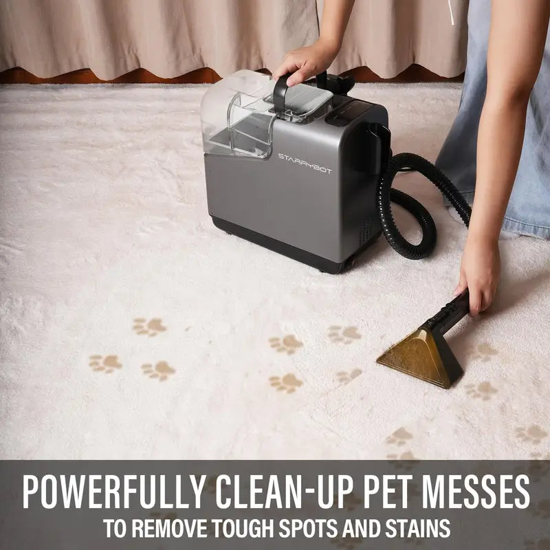 portable carpet cleaner machine with steam & heating technology - 15kpa powerful suction, self-cleaning, 110-130v, 3-in-1 multi-tool for pet hair, couch, car, stairs, furniture, rugs