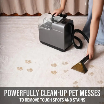 Portable Carpet Cleaner Machine with Steam & Heating Technology - 15Kpa Powerful Suction, Self-Cleaning, 110-130V, 3-in-1 Multi-Tool for Pet Hair, Couch, Car, Stairs, Furniture, Rugs